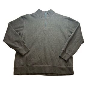 Mens Van Heusen Gray Long Sleeve Fleece Quarter Zip Sweatshirt Size XL